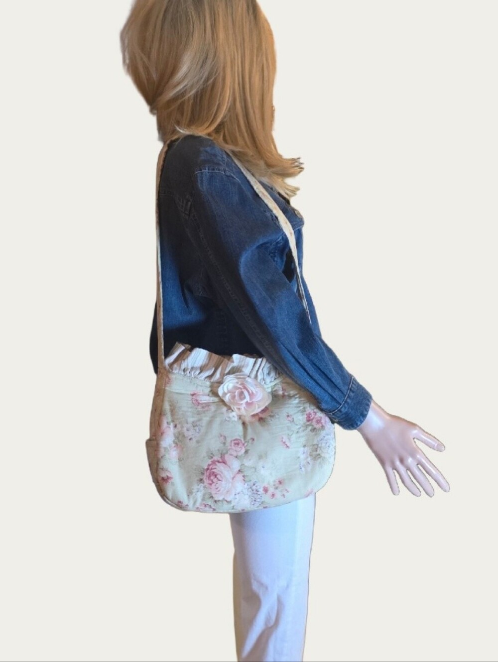 Vintage Shabby Chic Quilted Floral Shoulder Bag - Picture 4 of 17
